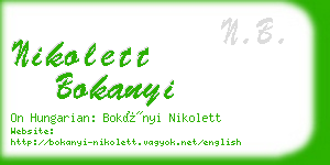 nikolett bokanyi business card
